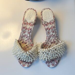 Tory Burch Floral Pearl Sandals